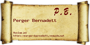 Perger Bernadett névjegykártya
